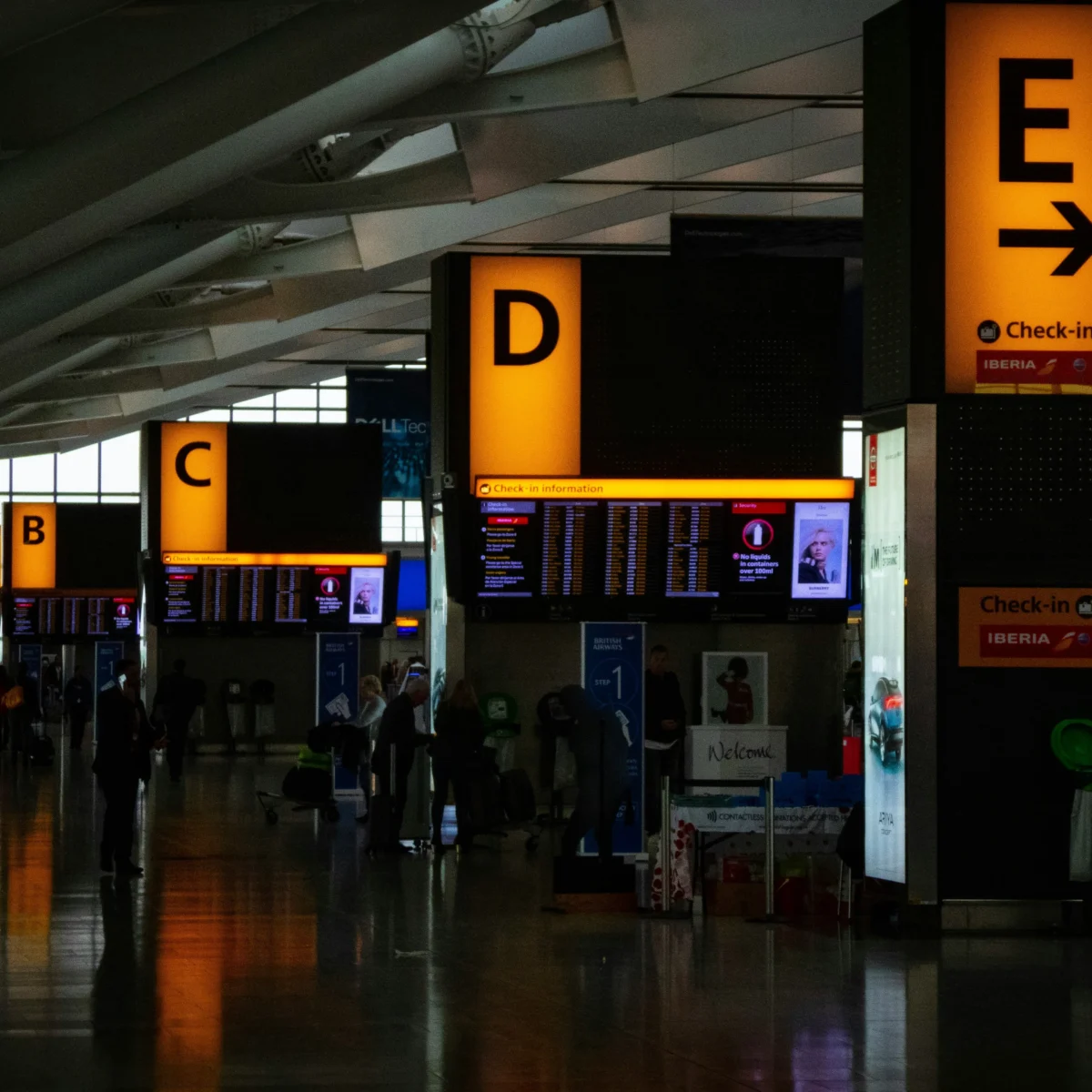 Airport check-in hall for air ticket booking and visa travel support